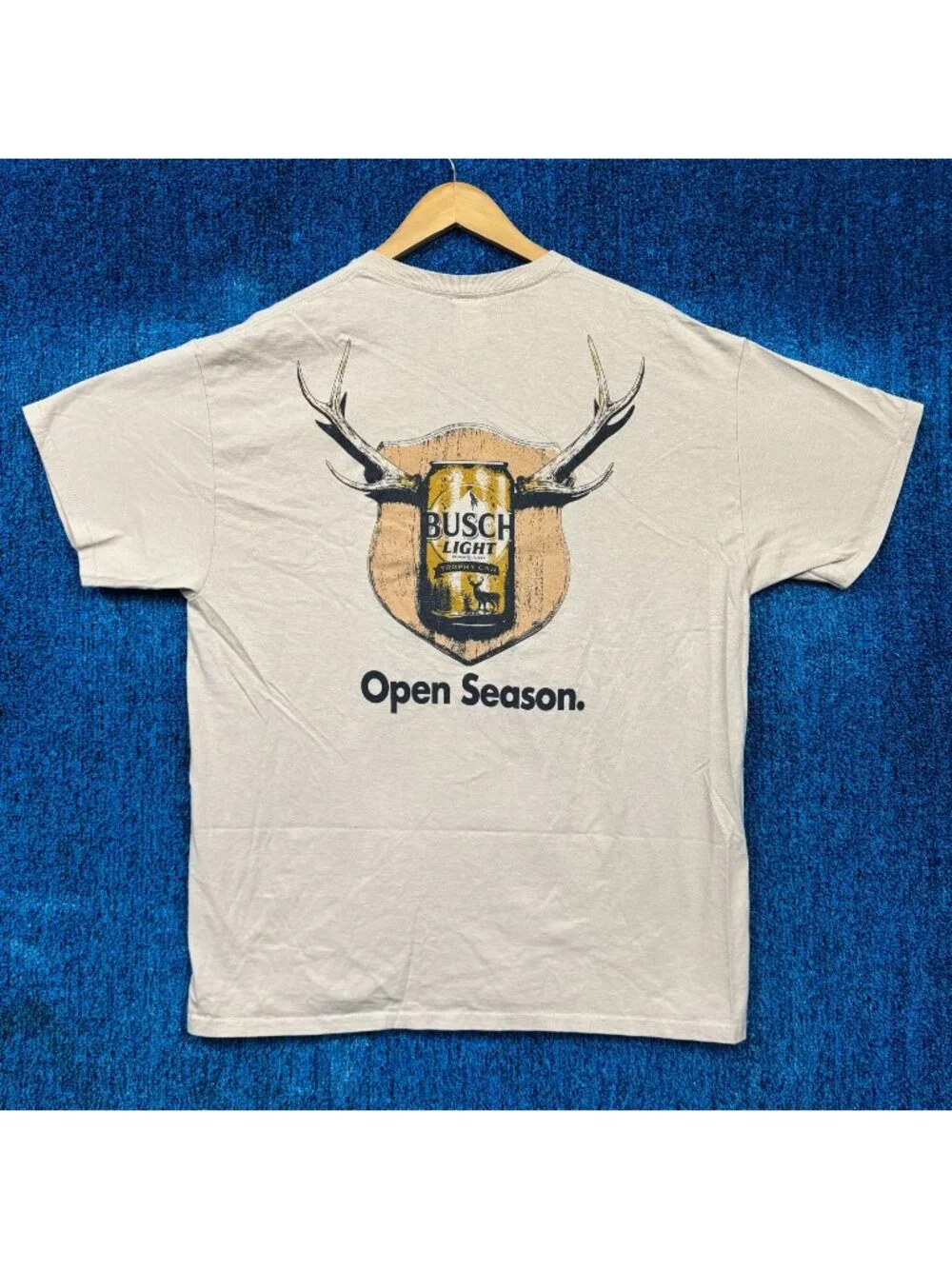 Busch Light Open Season Beer Game Hunting Trophy Baggy Tee L